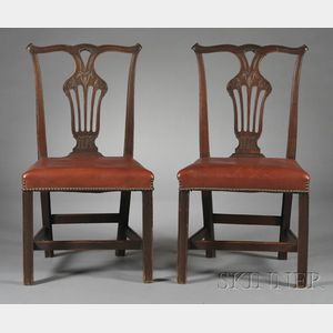 Set of Six George III-style Carved Mahogany Dining Chairs