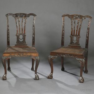 Twelve Chinese Export Chippendale-style Rosewood Side Chairs