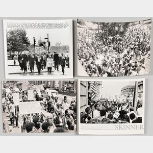 Eight Civil Rights Press Photographs of Protesters. 