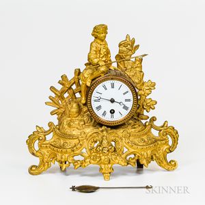 Gilt-brass Figural Mantel Clock