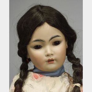 Large Simon Halbig 1329 Oriental Bisque Head Doll