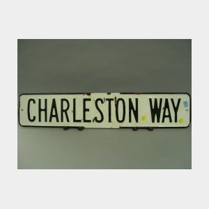 Charleston Way Enameled Metal Street Sign.