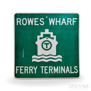 MBTA Rowes Wharf Ferry Terminals Water Taxi Sign
