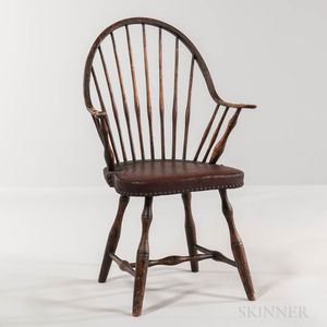 Black-painted Continuous-arm Windsor Chair