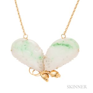14kt Gold and Jade Pendant Necklace
