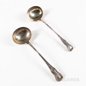 Two English Silver Soup Ladles