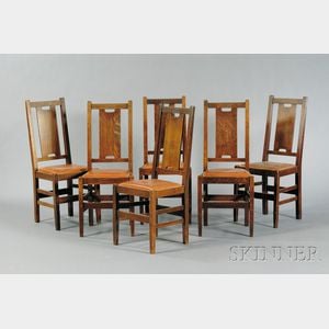 Six Arts & Crafts Dining Chairs