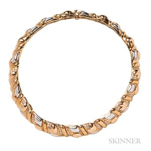 18kt Bicolor Gold and Diamond Necklace