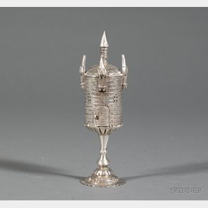 German Silver Tower-form Spice Container