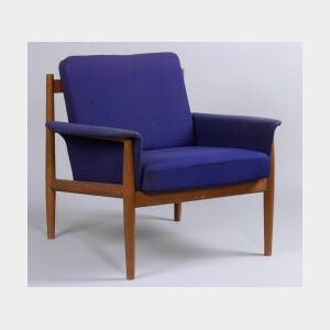 Modern Teak and Upholstered Chair