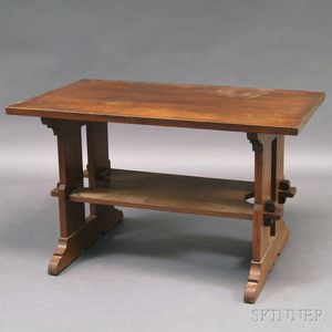 Arts & Crafts Oak Library Table
