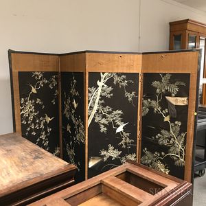 Japanese Four-panel Silk Screen