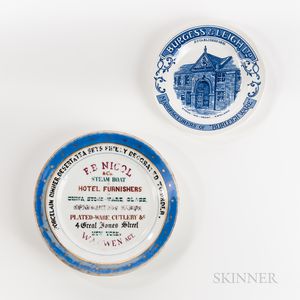 Two English Pottery Advertising Plates