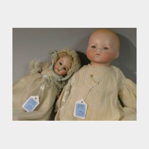 Two Bisque Head Baby Dolls