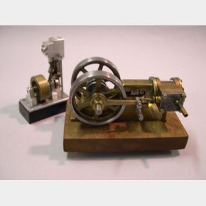 Two Miniature Brass and Steel Steam Engine Models