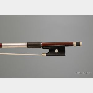 French Silver Mounted Violin Bow, Workshop of Emile F. Ouchard