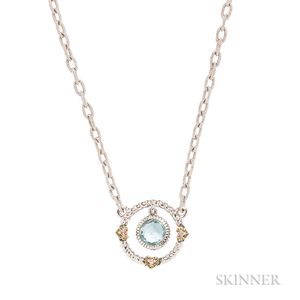 Sterling Silver and Blue Topaz Necklace, Judith Ripka