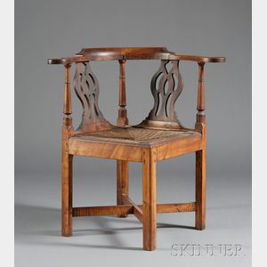 Chippendale Tiger Maple, Sycamore and Birch Roundabout Chair