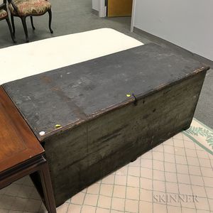 Blue-painted Pine Six-board Sea Chest