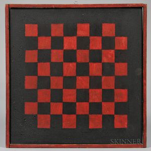 Red- and Black-painted Checkerboard
