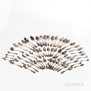 Approximately Sixty Coin Silver Spoons