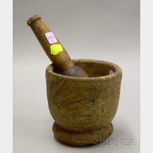 Wooden Mortar and Pestle.