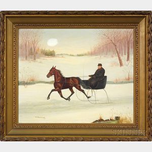 William C. Van Zandt (American, ac. 1844-after 1860) Winter Afternoon Sleigh Ride.