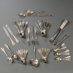 Assorted Group of American Aesthetic Movement Sterling Silver Flatware