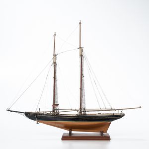 Painted Wood "Gertrude L. Thebaud" Yacht Model
