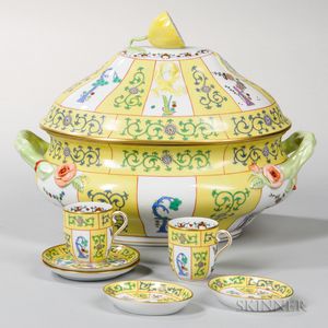 Herend Porcelain Siang Jaune Pattern Tableware