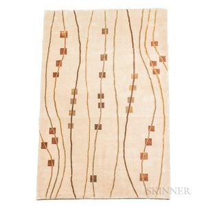 Art Deco-style Wool and Silk Area Rug