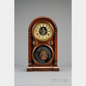 Rosewood "Venetian" Tin Plate Shelf Clock by E. Ingraham