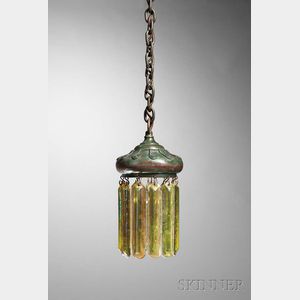 Hanging Lamp with Prisms Attributed to Tiffany Studios