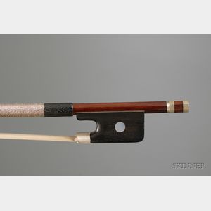 Child's French Nickel Mounted Violoncello Bow, Louis Bazin Workshop