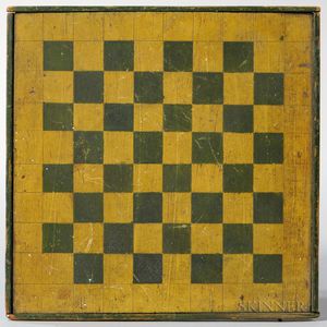 Small Green- and Yellow-painted Checkerboard