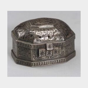 Mughal Octagonal Silver Box