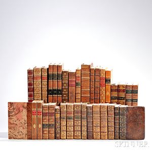 Decorative Fine Leather Bindings, French Titles, Thirty-three Volumes.