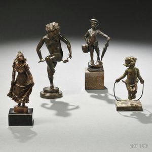 Four Small Bronze Figures