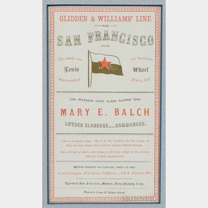 Collection of Twelve Sailing Cards for the Clipper Ships of the Glidden & Williams Line for San Francisco