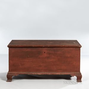 Red-painted Poplar Blanket Chest
