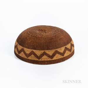 Northwest California Polychrome Basketry Hat