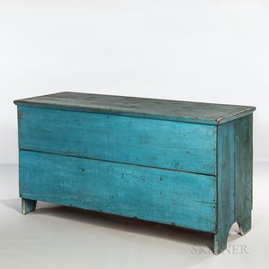 Large Blue-painted Blanket Chest