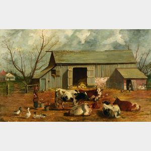 Thomas Mower Martin (Canadian, 1838-1934) Farm Chores