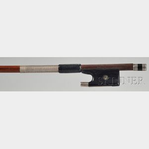 French Silver Mounted Violin Bow, Francois Nicolas Voirin