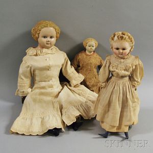 Three Blonde Shoulder Head Dolls