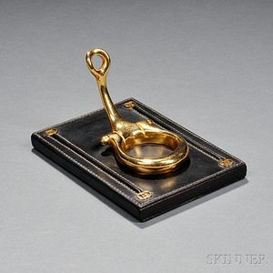 Gucci Gilt-metal and Leather Horse Bit Paperweight