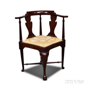 Bicentennial Queen Anne-style Mahogany Corner Chair