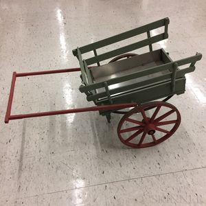 Painted Wood and Iron Flower Cart