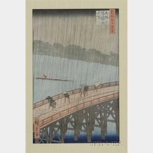 Hiroshige: Ohashi, Sudden Shower at Atake
