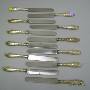 Set of Twelve .800 Continental Silver Knives
